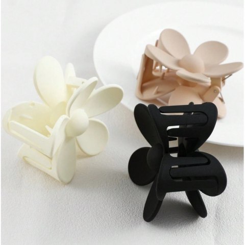 Spinka do włosów klamra XL kwiat czarna 7x7,5 cm SP152CZ