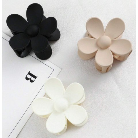 Spinka do włosów klamra XL kwiat czarna 7x7,5 cm SP152CZ