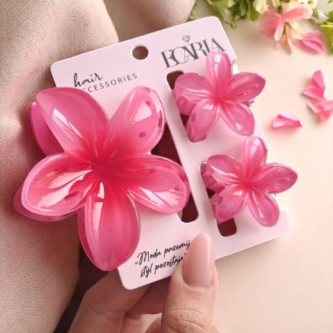 Zestaw spinek do włosów klamer 3w1, kwiat omre XL + 2 szt. mini spinek SP420