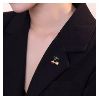 Broszka ozdobna złote soczyste WISIENKI oblane złotem BZ198