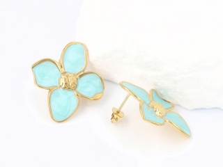 Kolczyki emaliowane kwiaty