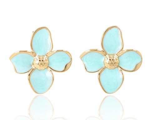 Kolczyki emaliowane kwiaty