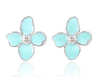 Kolczyki emaliowane kwiaty