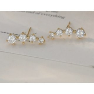 Kolczyki ze stali szlachetnej pozłacane 14k złotem, z cyrkoniami KST3418