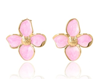 Kolczyki emaliowane kwiaty