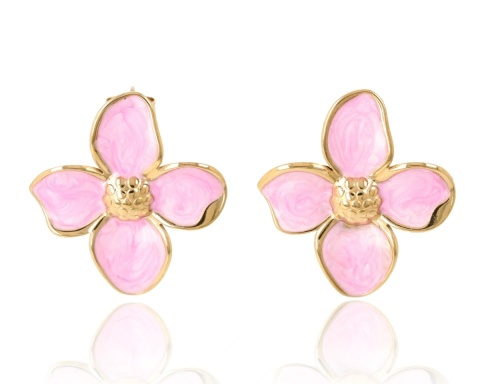 Kolczyki emaliowane kwiaty