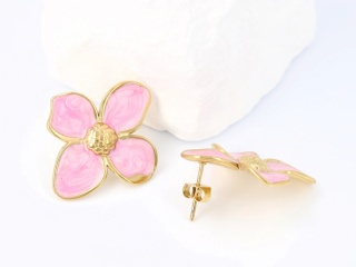 Kolczyki emaliowane kwiaty