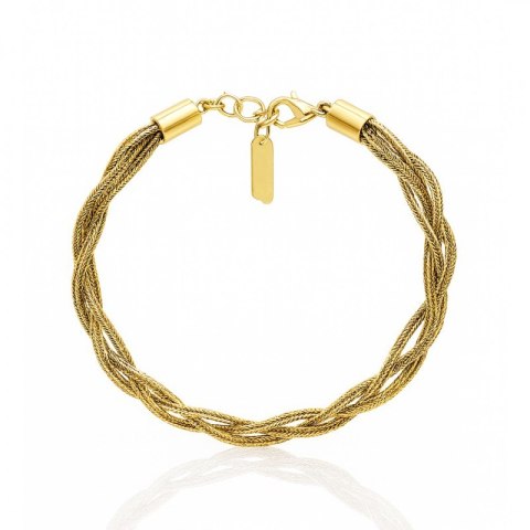 Bransoletka na rękę stal chirurgiczna pozłacana 14k złotem BST1564