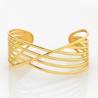 Bransoletka na rękę stal chirurgiczna pozłacana złotem BST1578