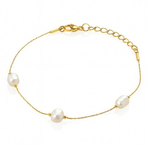 Bransoletka na rękę stal chirurgiczna pozłacana złotem BST1587