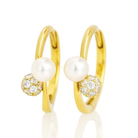 Kolczyki ze stali szlachetnej platerowane 14k złotem, zapięcie angielskie KST3467