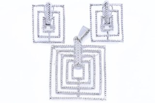 Komplet posrebrzany kwadrat