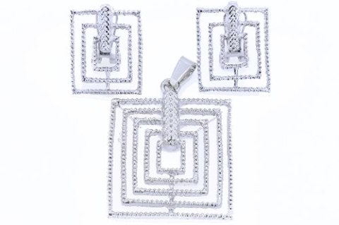 Komplet posrebrzany kwadrat