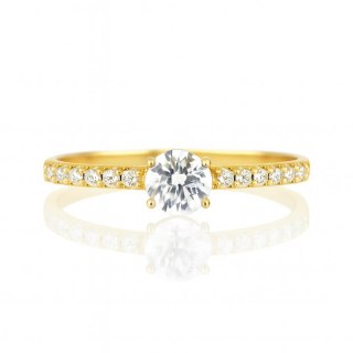 Pierścionek pozłacany stal chirurgiczna platerowana złotem PST960, Rozmiar pierścionków: US7 EU14