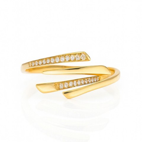 Pierścionek pozłacany stal chirurgiczna platerowana złotem PST962, Rozmiar pierścionków: US6 EU11