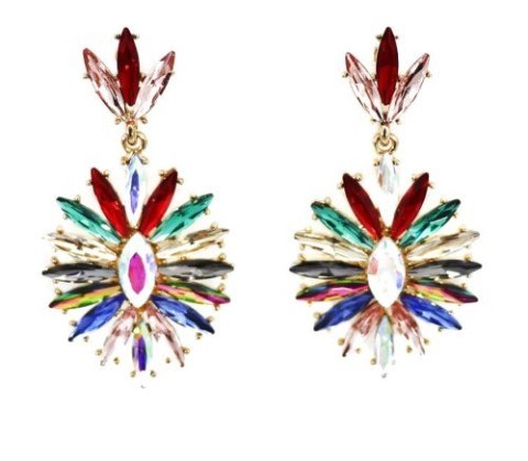 Kolczyk różnokolorowe kamienie