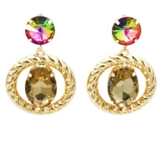 Kolczyki beżowe kamienie