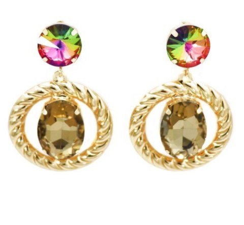 Kolczyki beżowe kamienie