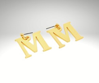 Kolczyki literki duże premium(3cm)