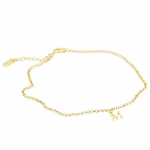 Łańcuszek na nogę z literką