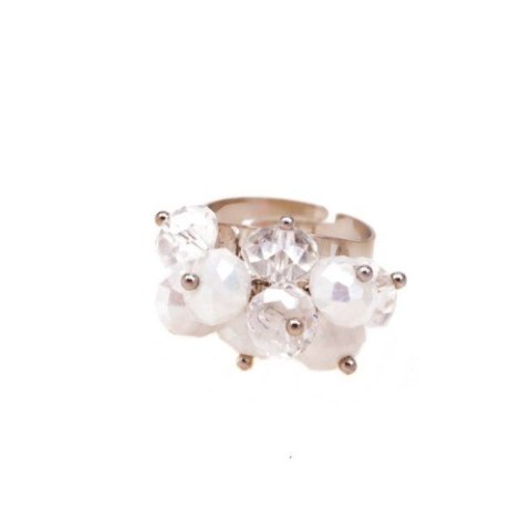 Pierścionek biało perłowy