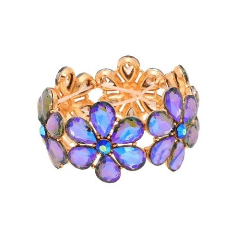 Bransoletka, kolorowe cyrkonie kwiaty