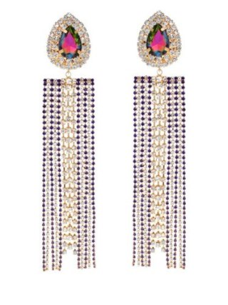 Kolczyki bardzo ozdobne długie, spływjące cyrkonie