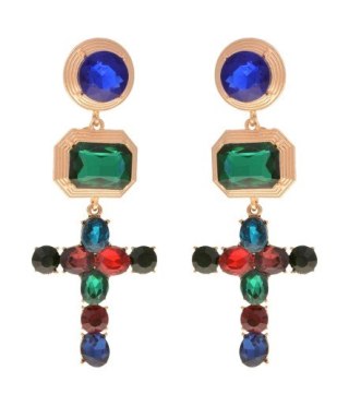Kolczyki długie kolorowe krzyże
