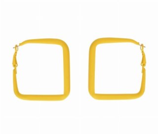 Kolczyki kolorowe kwadraty żółty 18