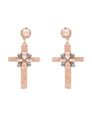 Kolczyki krzyże z cyrkoniami