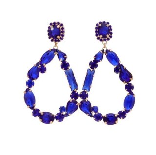 Kolczyki lśniące granatowe cyrkonie