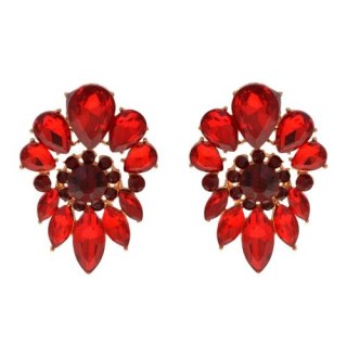 Kolczyki ozdobne kwiat w kolorze czerwonym