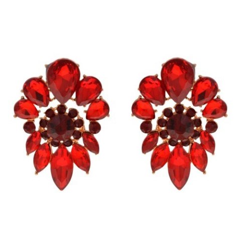 Kolczyki ozdobne kwiat w kolorze czerwonym
