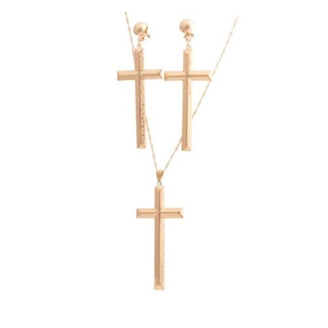 Komplet, duże krzyże, motyw grecki 85