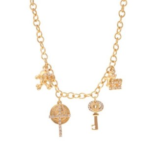 Łańcuszek z ozdobami krzyże, korona, kluczyk 6