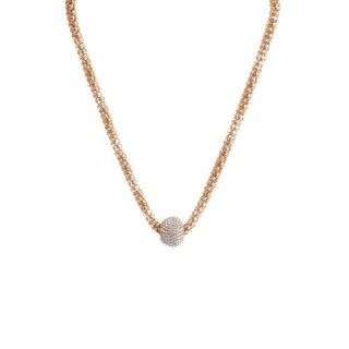 Naszyjnik pozłacany, łańcuszek siateczka, ozdoba kula 52