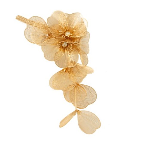 Naszyjnik pozłacany, ażurowe duże kwiaty