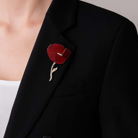 Broszka ozdobna - mak BZ224