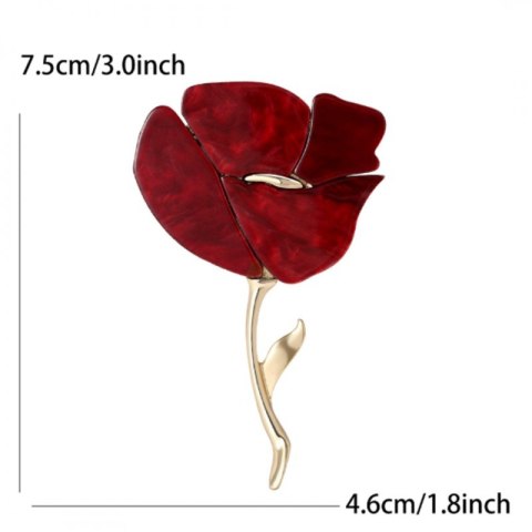 Broszka ozdobna - mak BZ224