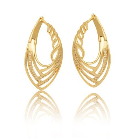 Kolczyki angielskie zapięcie, pazurki z cyrkoniami