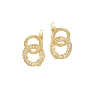 Kolczyki przekładane koła, angielskie zapięcie, cyrkonie