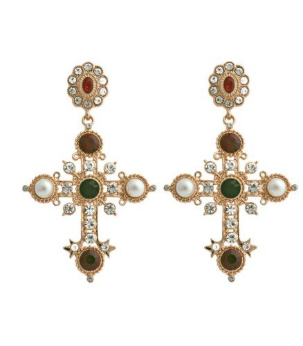 Kolczyki, sztyfty, krzyże z cyrkoniami i perłami 158