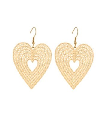 Kolczyki, wiszące, ażurowe , lekkie serce 141