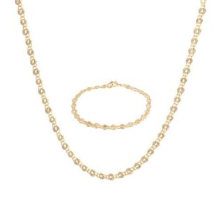 Komplet, płaskie, ozdobne, szlifowane ogniwa 2